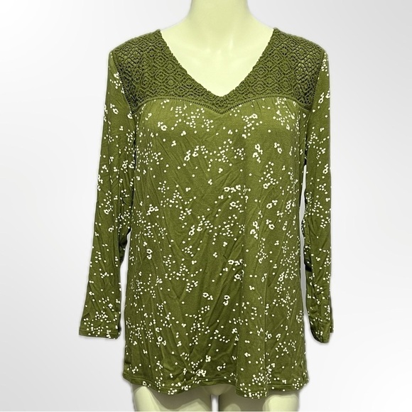 Daniel Rainn green patterned top - Picture 1 of 4